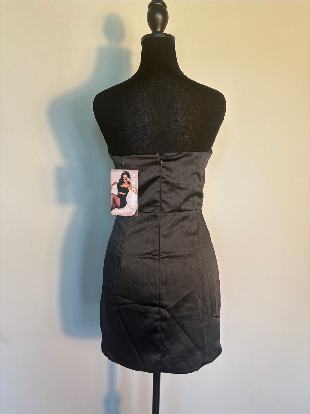 naked wardrobe Black Strapless Ruched Bust Mini Dress - Picture 5 of 7